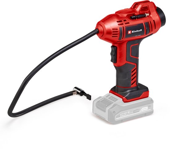 Einhell Accu Auto Compressor CE-CC 18 Li Solo - Power X-Change - 18 V/Li-ion - Lengte slang: 0,6 m - Max. Luchtafgifte: 12 l/min - Max. Werkdruk: 11 bar - Digitale manometer - Incl. 3-delige adapterset - Excl. accu en lader