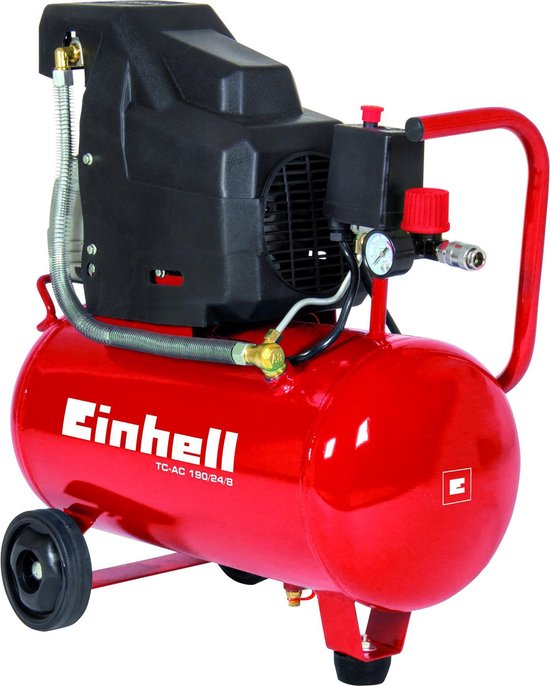 Einhell Elektrische Compressor TC-AC 190/24/8 - 1500 W - 8 bar - 24 L tank - Aanzuigcapaciteit: 165 l/min - Oliegesmeerd