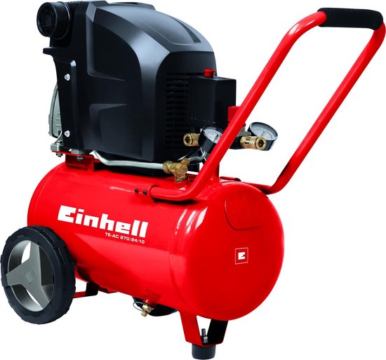 Einhell Elektrische Compressor TE-AC 270/24/10 - 1800 W - 10 bar - 24 L tank - Aanzuigcapaciteit: 270 l/min - Oliegesmeerd