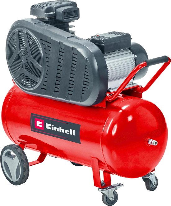 Einhell Elektrische Compressor TE-AC 430/90/10 - 3000 W - 10 bar - 90 L tank - Aanzuigcapaciteit: 430 l/min - Oliegesmeerd - Zwenkwielen