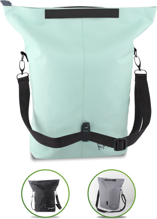 Ekostar® - Fietstas enkel - Shopper tas met rits - 16 liter - Mint