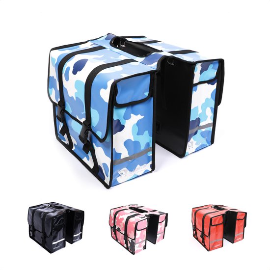 Ekostar® Online Shopping - Fietstassen dubbel - NIEUW - Waterdicht Materiaal - Fietstas - Camouflage Blauw - Fietstassen electrische fietsen van Ekostar