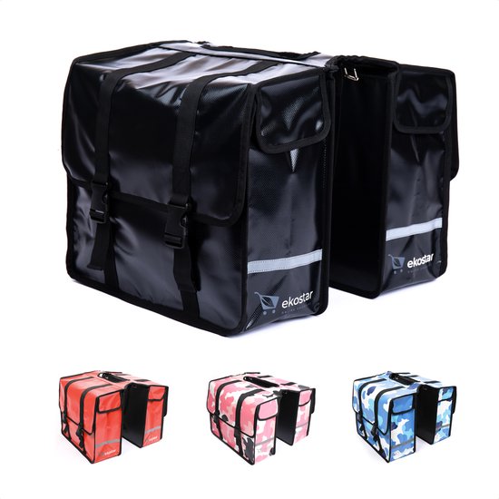 Ekostar® Online shopping - Fietstassen Dubbel - NIEUW - Waterdicht Materiaal - Fietstas - Zwart - Fietstassen electrische fietsen van Ekostar