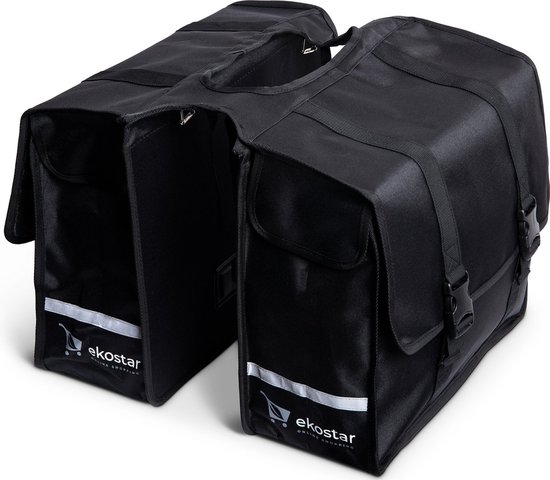 Ekostar® online shopping - Fietstassen dubbel - Waterafstotend - Fietstas - 46 Liter - Zwart - Fietstassen electrische fietsen van Ekostar