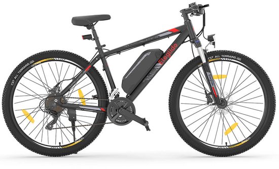 Eleglide Mopride 2 27,5" Elektrische Bromfiets Mountainbike 250W Motor 25km/h Snelheid 36V 15Ah Accu 125km Max Bereik, 120kg Max Belasting Shimano 24 Versnellingen Hydraulische Schijfremmen, APP Bediening - Zwart van Eleglide
