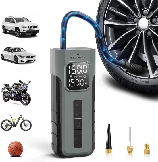 Elektrische Bandenpomp - Draagbare Luchtcompressor - Snel Oppompen - Compact Design - Voor Auto, Fiets en Motor