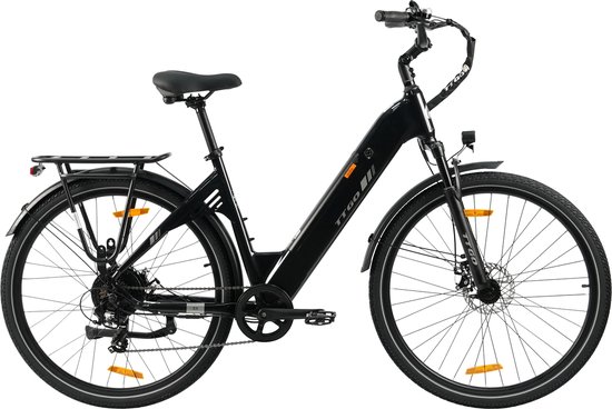 Elektrische fiets 28 Inch - Damesfiets-Herenfiets-Aluminiumlegering- met 7 versnellingen -36 V 18 Ah - 648Wh -elektrische stadsfiets -Achterwielmotor 250W - Hydraulische schijfrem -tot 120km- IP54 Waterdicht - Zwart van Veloce