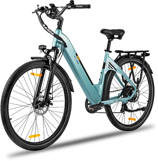 Elektrische fiets 28 Inch - Damesfiets-Herenfiets-Aluminiumlegering- met 7 versnellingen -36 V 20 Ah -elektrische stadsfiets -Achterwielmotor 250W - Hydraulische schijfrem -tot 150km- IP54 Waterdicht - Blauw van Merkloos