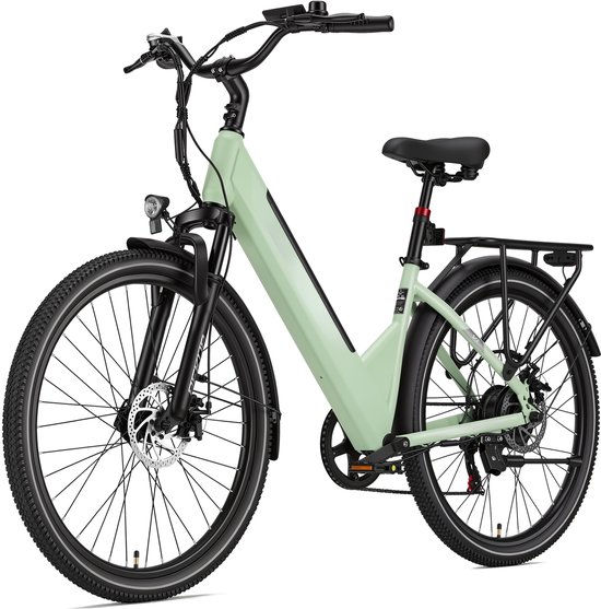 Elektrische fiets - Actieradius 75km - Verwijderbare batterij 36V 14.5Ah - Motor 250W - Shimano 7 versnellingen - 26 Inch City Commuter EBike - Groente