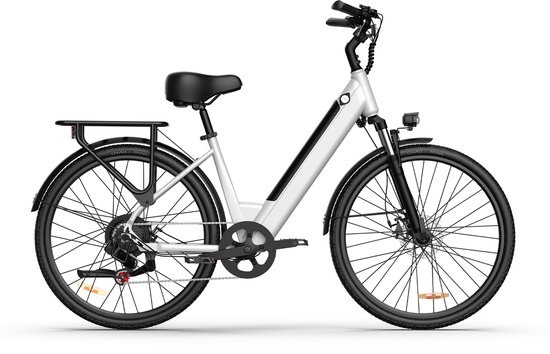 Elektrische fiets - Actieradius 80km - Verwijderbare batterij 36V13Ah - Motor 250W - Shimano 7 versnellingen - 26 Inch City Commuter EBike - Wit van Merkloos