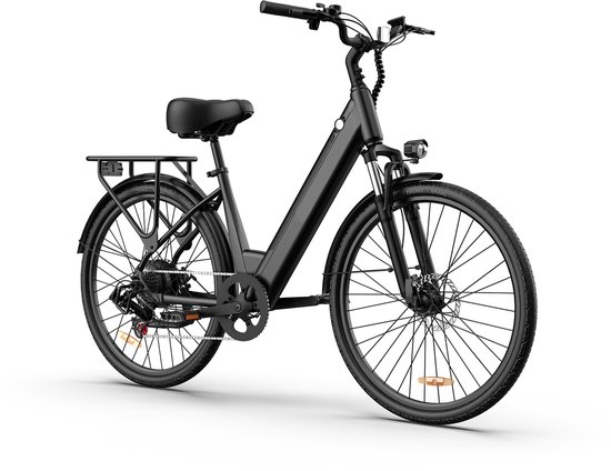 Elektrische fiets - Actieradius 80km - Verwijderbare batterij 36V13Ah - Motor 250W - Shimano 7 versnellingen - 26 Inch City Commuter EBike - Zwart van Merkloos