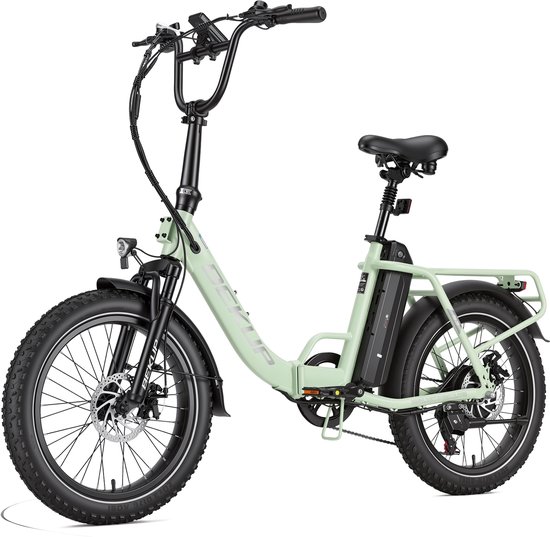 Elektrische Fiets Bekup S3 - 20" Banden - 48V15Ah Accu - 250W -Actieradius Tot 75 Km - Shimano 7 Versnellingen - Mechanische Schijfremmen - Groen