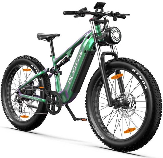 Elektrische Fiets DUOTTS E26 - 960Wh/20 Ah Accu - 120 km Bereik - 250W Motor - 26*4.0 Inch Banden - Shimano 8 Versnellingen - Hydraulische Schijfremmen - Motor Bafang met koppelsensor - Aluminium Frame - Elektrische Mountainbike - Groen van DUOTTS