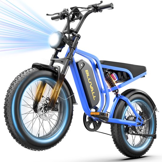 Elektrische Fiets - Elektrische fietsen - Motor 250W - 20 Inch City Commuter EBike - max belasting 150kg - kleurendisplay - 25 km/h - 7 Versnellingen - 3 rijmodi - Verwijderbare accu met slot - Blauw