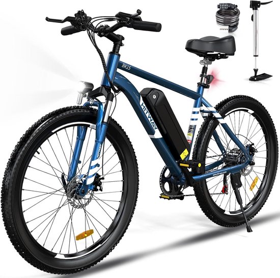 Elektrische Fiets HITWAY BK15 -26*3.0 Inch Mountain EBike met Afneembare 48V 15Ah Lithium Batterij - City Commuter E-Bike met 250W Motor - IP54 Waterdicht van Merkloos