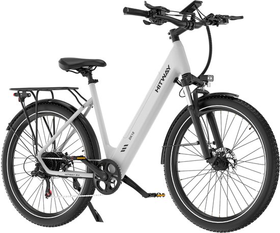 Elektrische Fiets Hitway BK18S - 27.5*2.8 Inch City Commuter EBike met Afneembare 36V 13Ah Lithium Batterij - APP Bediening van Merkloos