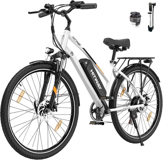Elektrische Fiets HITWAY BK27 - 28 Inch City Commuter EBike met Afneembare 36V 12Ah Lithium Batterij - Mountain E-Bike met 250W Motor - 7 Versnellingen - IP54 Waterdicht van Merkloos