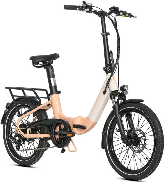 Elektrische Fiets JOBOBIKE Ace - Elektrische Vouwfiets - 360Wh Zitbuisaccu - 22kg Lichtgewicht - 20 inch Wielen - Shimano 7 Versnellingen - 250W Achterwielmotor - Kettenschakeling - met batterijlader - Bluetooth - LCD Display - Oranje van Jobobike