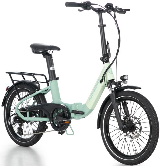 Elektrische Fiets JOBOBIKE ACE Pro - Elektrische Vouwfiets - tot 110 km Actieradius -360Wh Zitbuisaccu - 22kg Lichtgewicht - 20 inch Wielen - Shimano 7 Versnellingen - 250W Achterwielmotor - Hydraulische Schijfremmen - Groen van JOBIKE