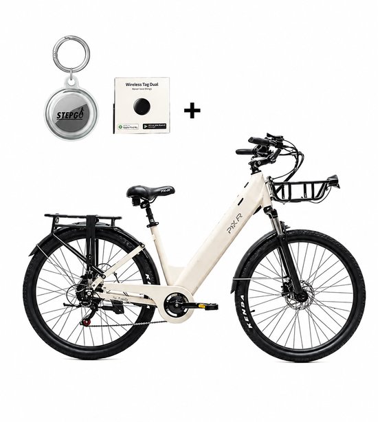 Elektrische fiets | Pixar c1 | beige | inclusief tracker | waterdichte stepgo tracker houder | 25 km/h |