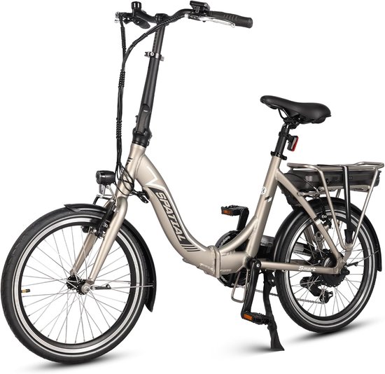 Elektrische Fiets Spatial SPA2002 - 250W Motor - 36V10.4Ah Accu - 25km/u Maximale Snelheid - 50km Bereik - Shimano 7 Versnellingen - Champagne van Merkloos