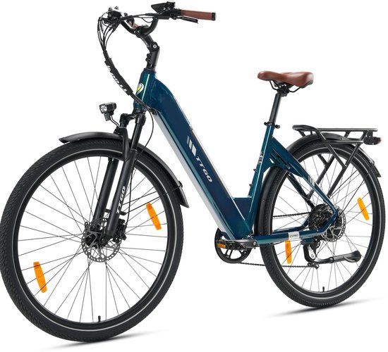 Elektrische Fiets TTGO C3 PRO - 36V 20AH Accu - Maximale Actieradius 120 Km - Aluminium Lage Instapframe - 28×2.0 Inch Banden - Shimano 7 Versnellingen - Hydraulische Schijfremmen - LCD Display - Elektrische Stadsfiets -Groen van Merkloos
