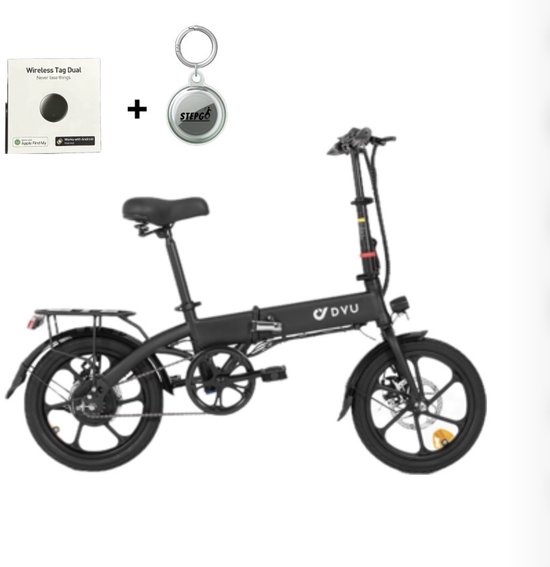 elektrische fiets - vouwfiets - DYU A1F PRO - opvouwbaar - 50/60 km bereik - inclusief tracker traceer systeem van Merkloos
