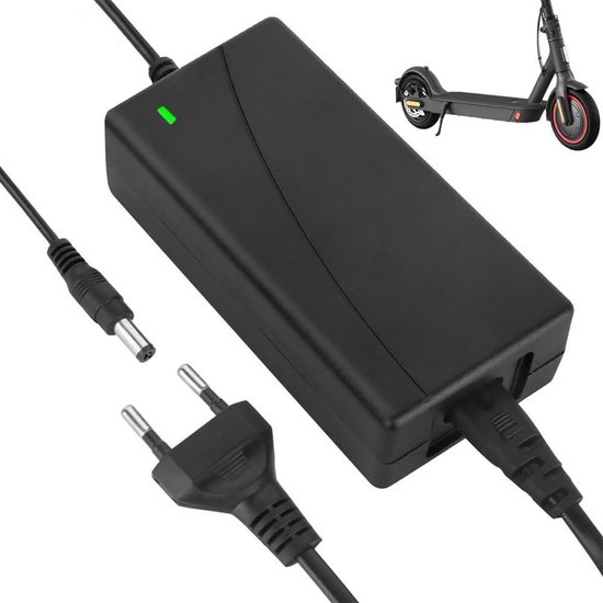 Elektrische fietslader - Elektrische Fietsoplader - Oplader Voor Elektrische Fietsen - 42V/36V 2A Universele Oplader - Oplader Voor Elektrische Scooters - Acculader - Compatibel Met Dc 5,5 Mm x 2,1 Mm En 5,5 Mm x 2,5 Mm Slimme Scooters van Merkloos