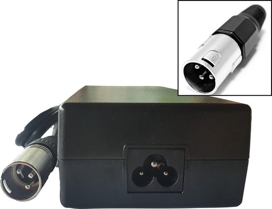 Elektrische Fietsoplader - Li-ion 36V 2A - met XLR - 3 pins stekker Vervanging van Vitoria
