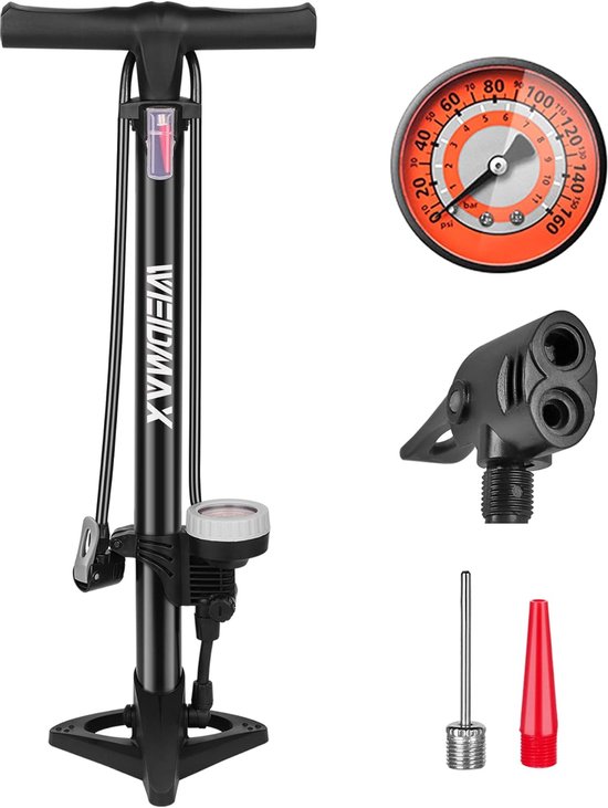 Elektrische Fietspomp Ergonomische Fiets Vloerpomp Track Pomp Fietsband Luchtpomp Draagbare Inflatorpomp Met Meter En Slimme Ventielkop 160 Psi Compatibel Met Universele Presta En Schrader Ventiel