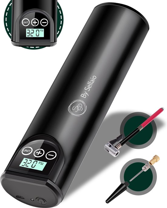 Elektrische Fietspomp met 4 Opzetstukken - Luchtpomp - Draagbaar - Compressor - Ballenpomp - USB Oplaadbaar - 150 PSI - Pomp
