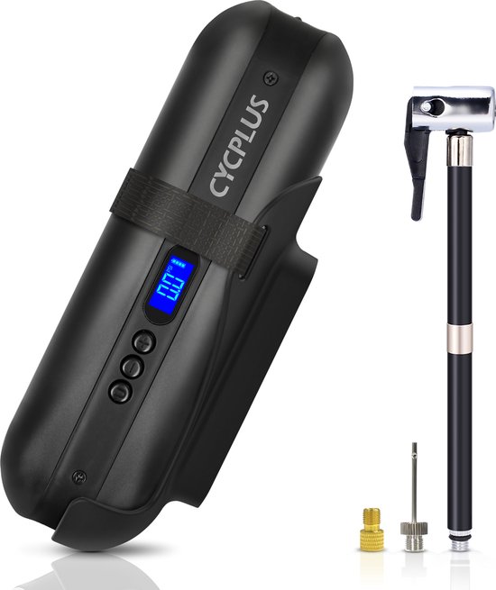 Elektrische Fietspomp met Drukmeter - Compressor - 10.3 BAR - Zwart