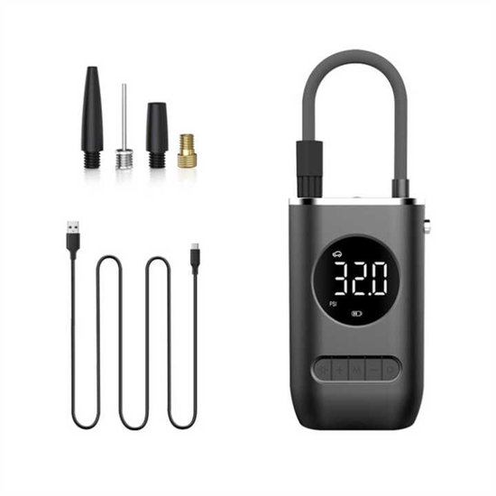 Elektrische fietspomp - Scooter Motor Auto - Draagbare luchtcompressor bandenpomp - Tot wel 10.3 bar - USB oplaadbaar van Moovway