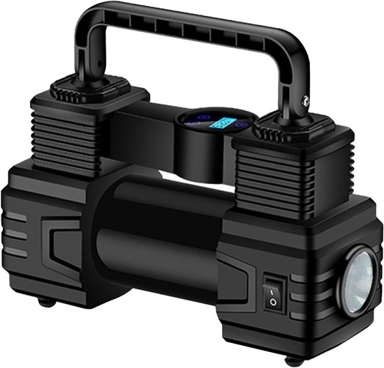 Elektrische Luchtpomp - Bandenpomp - Voertuigen Oppompen - Digitale Drukmeting - 12V - Zwart