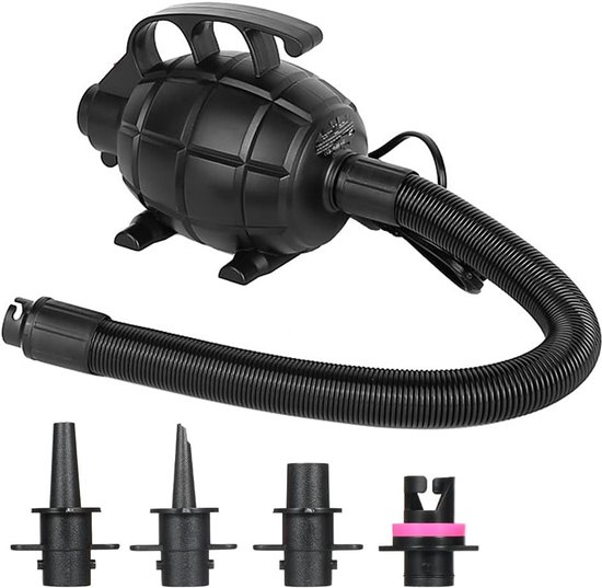 Elektrische luchtpomp - draagbaar, 500 W, elektrische pomp, luchtbed, zwembadspeelgoed, raften, boot, snel opblazen, elektrische luchtpomp voor opblaasbare boten, rafts, boten, yogaballen enz