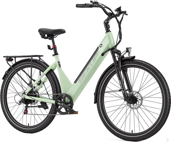 Elektrische Stadsfiets-28 inch Lage Instap-75 km Actieradius-36V 14,5Ah Uitneembare Accu-250W Achterwielmotor-45Nm Koppel-Shimano 7 Versnellingen-Mechanische Schijfremmen - m Koppel-Shimano 7 Versnellingen-Mechanische Schijfremmen