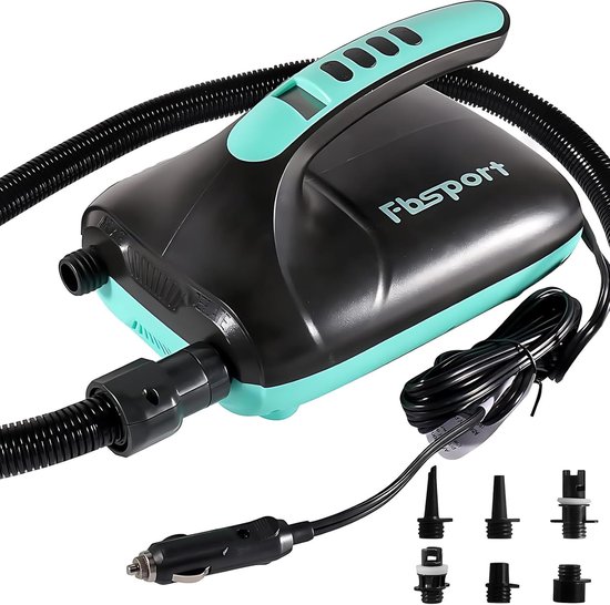 Elektrische SUP Pomp - Hogedrukluchtpomp Luchtpomp - Watersport Uitrusting Vullen - Intelligente 2-Traps Pomp - 20 psi - Zwart