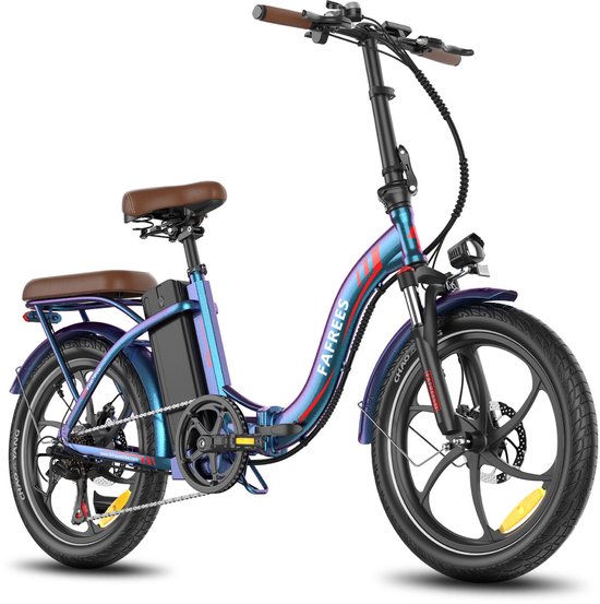 Elektrische Vouwfiets | E-Bike | 20 x 3.0 Inch Dikke Banden | 36V 18Ah Lithium Accu | 250 W Motor | Maximaal 25/u | Maximaal bereik 90km | 7-speed versnelling | LCD Scherm | Aluminium Frame | Blauw vouwfiets | 40 Nm | 20 inch Fatbike van Merkloos