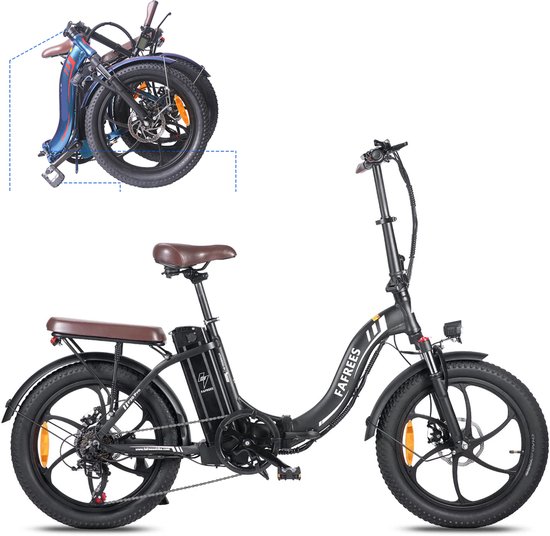 Elektrische Vouwfiets | E-Bike | 20 x 3.0 Inch Dikke Banden | 36V 18Ah Lithium Accu | 250 W Motor | Maximaal 25/u | Maximaal bereik 90km | 7-speed versnelling | LCD Scherm | Aluminium Frame | Zwart vouwfiets | 40 Nm | 20 inch Fatbike van Merkloos