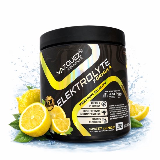Elektrolyten - Sweet Lemon - 40 doseringen - Zweten - Electrolyten Poeder - Hydratatie & Herstel - Voor Sporters, Sauna, Keto & Fasting - Met Natrium, Kalium & Magnesium