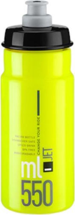 Elite Bidon Jet 550 Ml Polyethyleen Fluorgeel/zwart