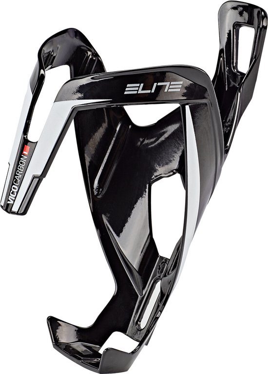 Elite Vico Bidonhouder Carbon, Glossy White Graphic van Elite