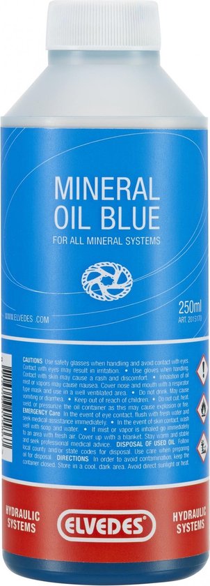 Elvedes Blauwe mineraalolie voor hydraulische schijfremmen - 250 ml van Elvedes