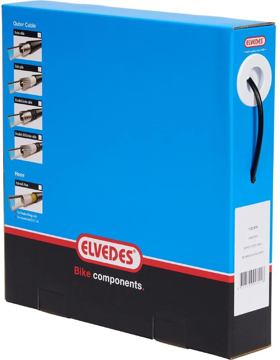 Elvedes Rem buitenkabel 30 m zwart 4,9 mm in werkplaatsverpakking voor fietsremkabels en onderhoud
