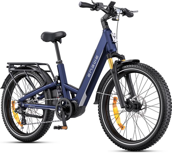 ENGWE E26 3.0 Pro Elektrische Fiets, 250W 100Nm Koppel, 720Wh 15Ah Afneembare Accu 135KM Groot Bereik, 4A Snel Opladen, 4‑Staaf Volledige Vering, Shimano 8‑Versnelling, APP‑besturing All‑Terrain Middenmotor E‑fiets, Blauw