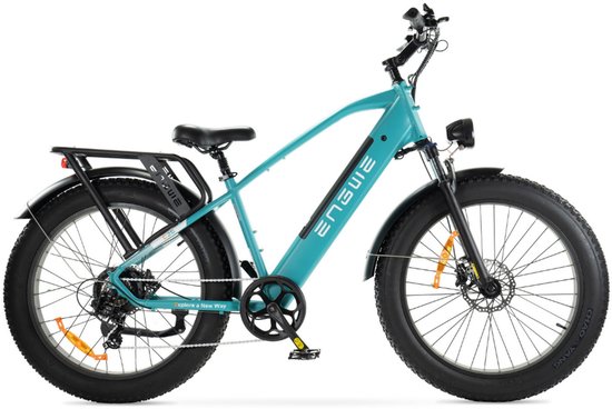 ENGWE E26 Elektrische Fatbike - E-bike - Hoge Instap - 26 Inch - 250W Motor - 7 Versnellingen - 140 km Actieradius - Hydraulische Schijfremmen - Blauw van ENGWE