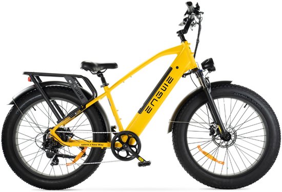 ENGWE E26 Elektrische Fatbike - E-bike - Hoge Instap - 26 Inch - 250W Motor - 7 Versnellingen - 140 km Actieradius - Hydraulische Schijfremmen - Geel van ENGWE