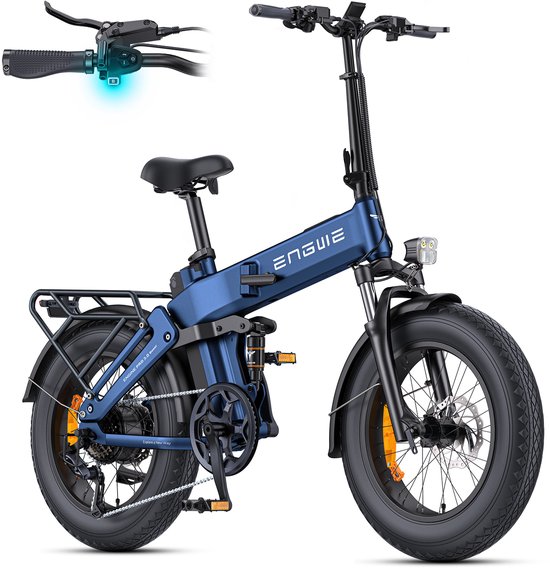 ENGWE Engine Pro 3.0 BOOST Elektrische fiets - Actieradius 130km - Verwijderbare batterij 48V15Ah - 250W Motor - Volledige vering - Shimano 7 Versnellingen - 20 Inch opvouwbare City Commuter E-Bike - Hydraulische olierem - VTT Fatbike - Blauw