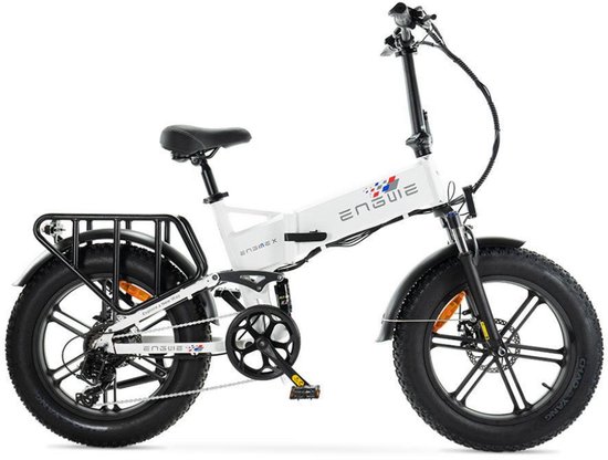 ENGWE Engine X Elektrische Vouwfiets - Fatbike - 20 Inch - 250W Motor - 7 Versnellingen - 100 km Actieradius - Mechanische Schijfremmen - Wit van ENGWE