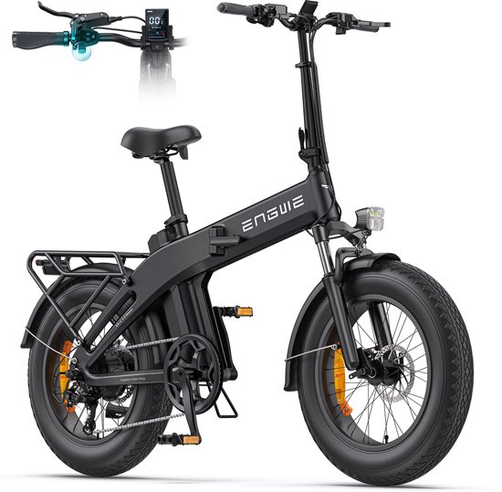 ENGWE EP-2 3.0 BOOST Elektrische fiets - Actieradius 120km - Verwijderbare batterij 48V13.5Ah - 250W Motor - Shimano 7 Versnellingen - Hydraulische schijfrem - Fatbike - zwart van Merkloos
